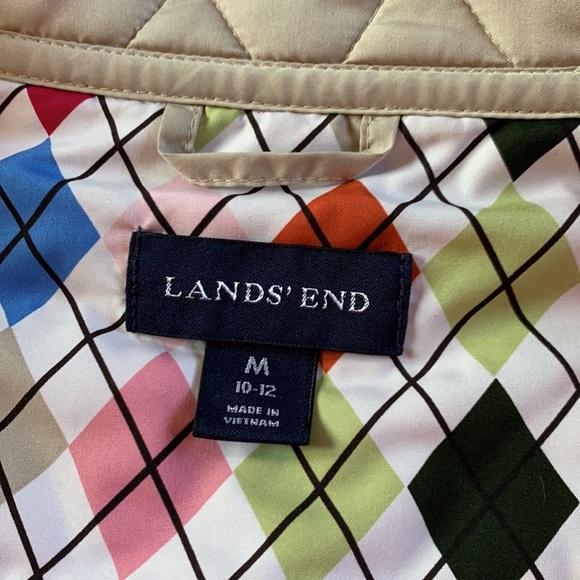 LANDS End quilted tan jacket size Medium - Picture 5 of 7